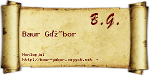 Baur Gábor névjegykártya